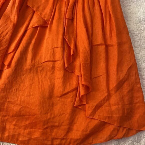 Quillaree Coral Silk Blend Sleeveless Dress - Picture 4 of 12